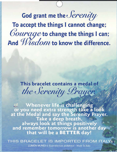 Serenity Prayer Bracelet with Prayer Card