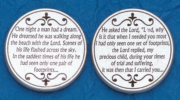 Footprints Prayer Token (Pack of 25)