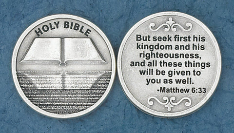 Seek First His Kingdom with Bible Verse Token (Pack of 25)