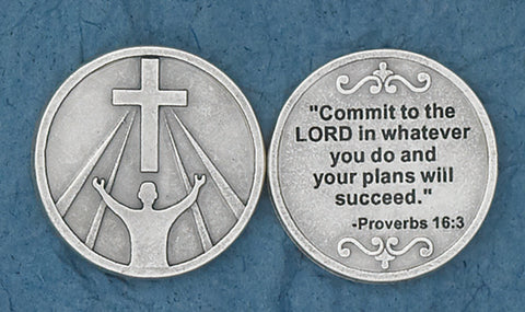 Commit to the Lord with Bible Verse Token (Pack of 25)