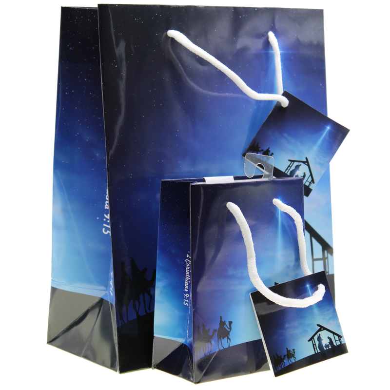 Blue Nativity Gift Bag (Pack of 12)