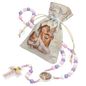 Children's Guardian Angel Gift Set with multi-color rosary and pouch
