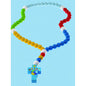 Children of the World - Large Baby Rosary with Painted Beads. Blue
