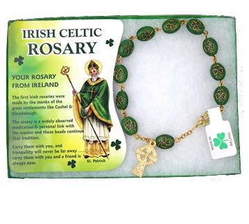 Irish Celtic Bracelet with Shamrock Beads