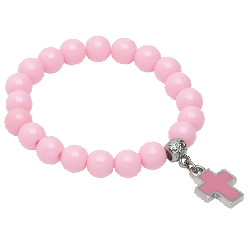 Kids Pink Cross Bracelet