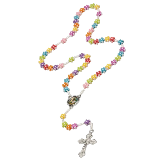Kids Rosary, Flower Beads