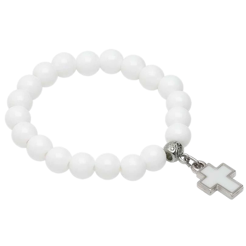Kids White Cross Bracelet
