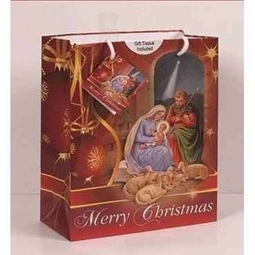 Large Red Christmas Gift Bag with Gift Tissue