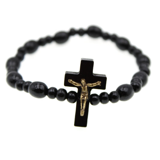 Rosary bracelet beads, elastic
