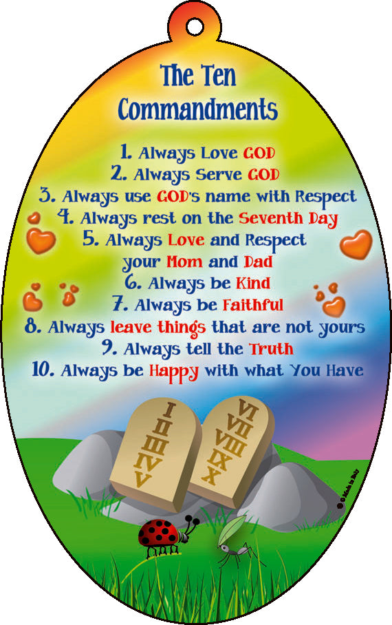 The Ten Commandments" Wall Plaque