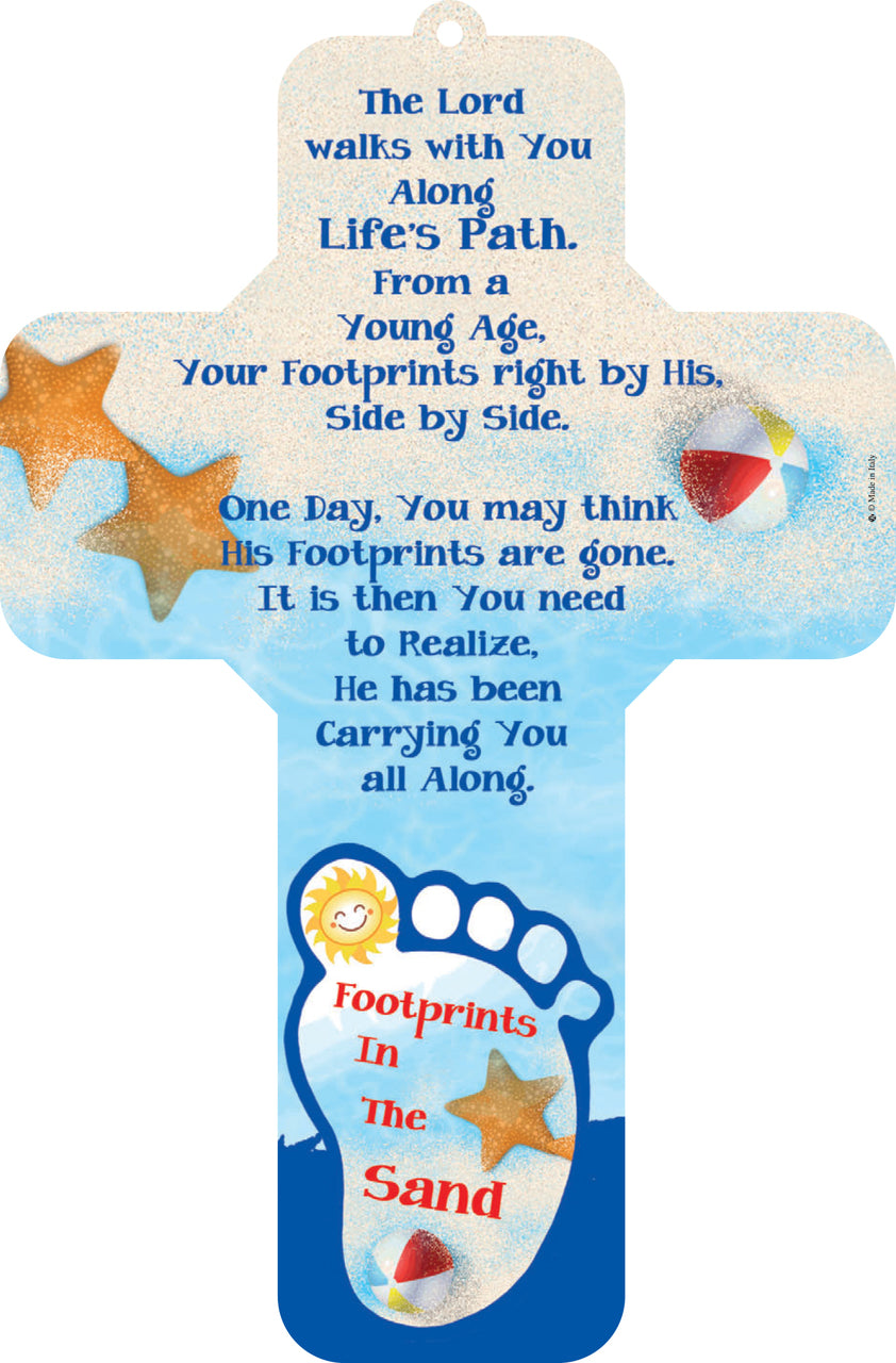 Footprints Wall Cross
