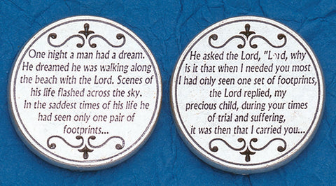 Footprints Prayer Token (Pack of 25)