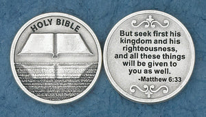 Seek First His Kingdom with Bible Verse Token (Pack of 25)