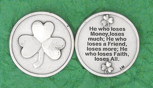 Irish Shamrock- He Who Loses Money Token (Pack of 25)